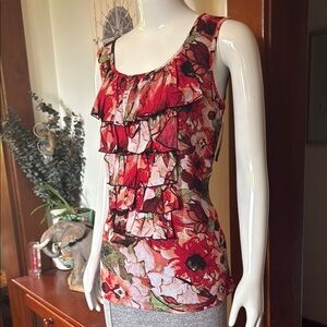 NWT Style&Co size small Floral Ruffle Sleeveless Top